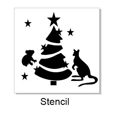 Aussie Christmas stencil available in various sizes via drop dow